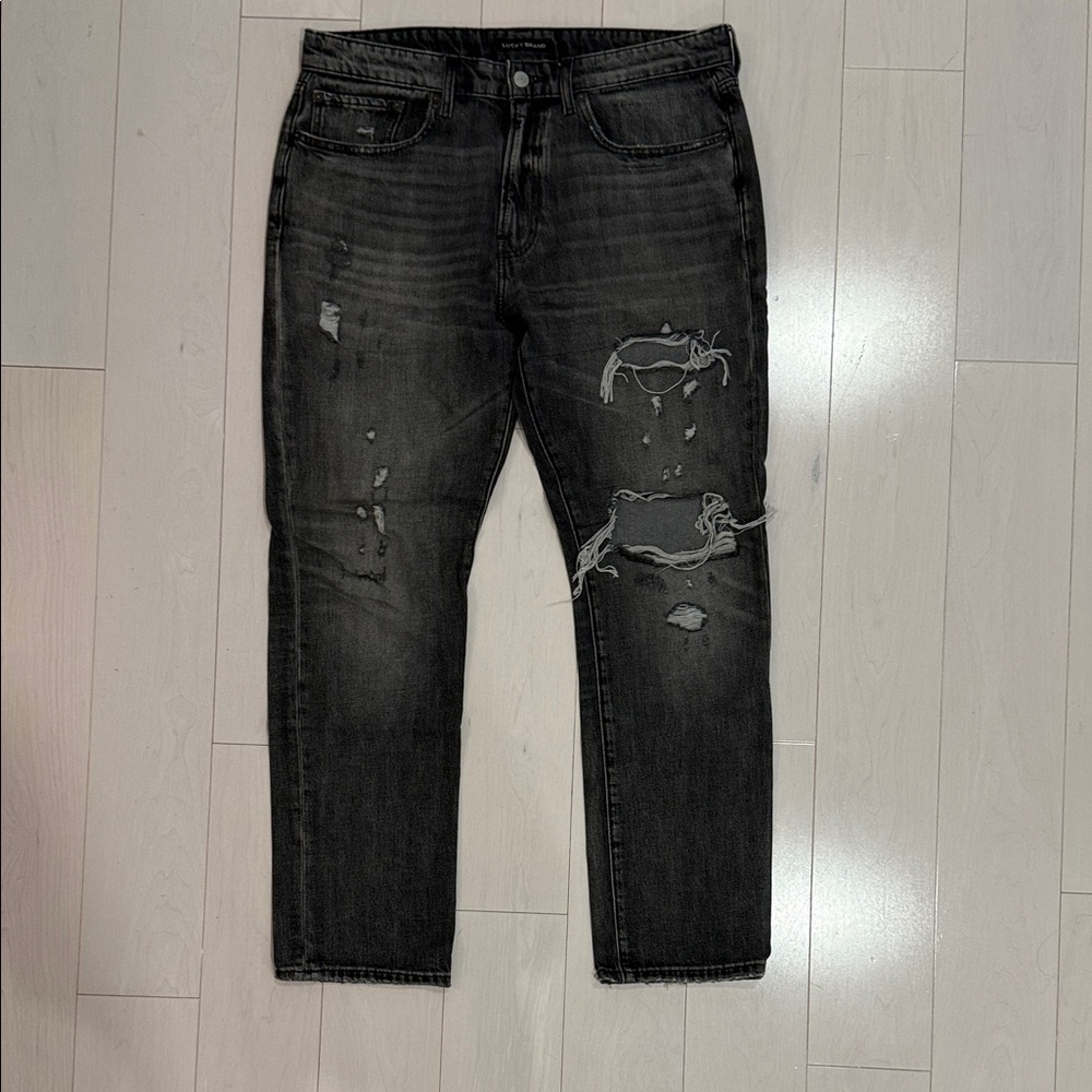 Men's Lucky Brand Distressed Gray Skinny Jeans